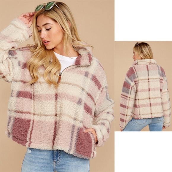 Thread & Supply Sweaters - Thread & Supply Walking Poetry Plaid Pullover L